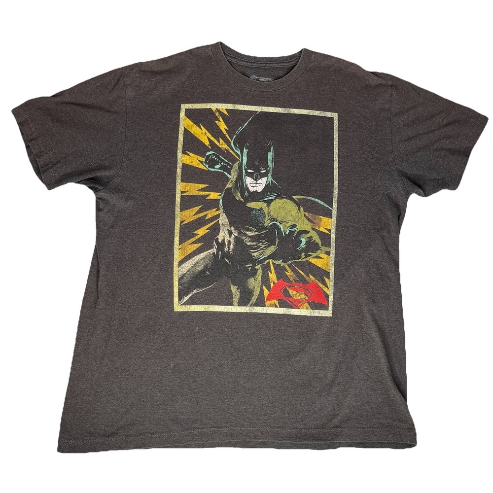 BATMAN Superhero DC Comics Distressed Logo Soft Blend T-Shirt M Men's XL